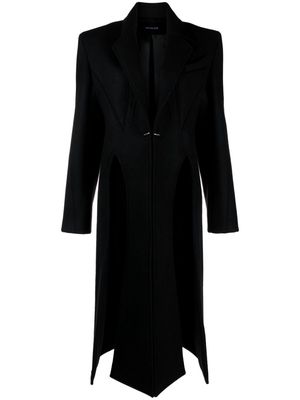 Mugler single-breasted wool coat - Black