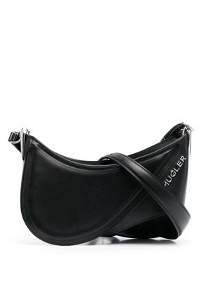 Mugler Small Spiral Curve 01 leather crossbody bag - Black