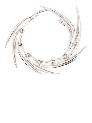 Mugler spike metal choker necklace - Silver