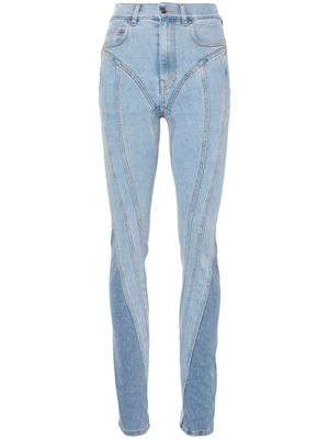 Mugler Spiral high-rise skinny jeans - Blue