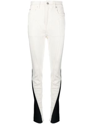 Mugler Spiral panelled skinny jeans - White