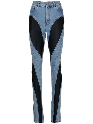 Mugler Spiral split-hem jeans - Blue
