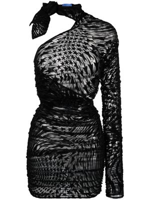 Mugler Star Mesh cut-out minidress - Black