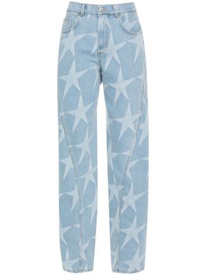Mugler star-print low-rise tapered jeans - Blue