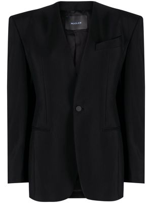 Mugler structured collarless blazer - Black