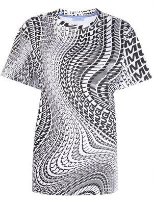 Mugler swirl logo-print T-shirt - White