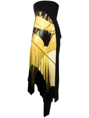 Mugler transparent-panel asymmetric dress - Black