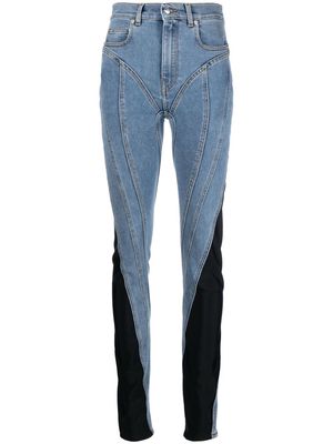 Mugler twist-panelled high-waist jeans - Blue