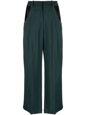 Mugler wide-leg cut-out trousers - Green