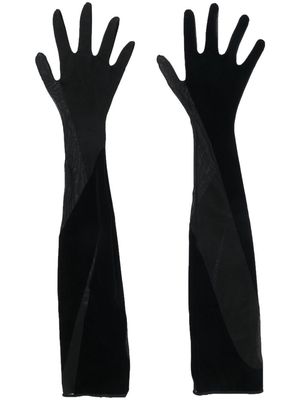 Mugler x Wolford elbow-length gloves - Black