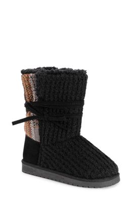 MUK LUKS Clementine Faux Fur Boot - Wide Width Available in Black Plaid