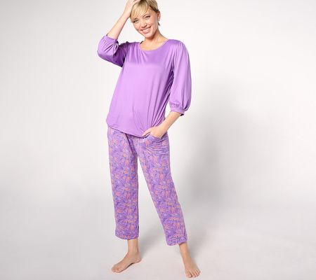 MUK LUKS Cloud Knit 3/4 Sleeve and Pant Pajama Set
