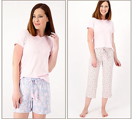 MUK LUKS Cloud Knit 3-Piece Pajama Set with Shorts & Pants