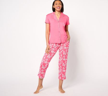 MUK LUKS Cloud Knit "Just Cruisin" Notch Collar Pajama Set