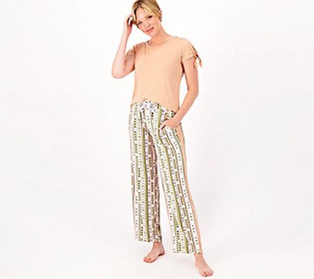 MUK LUKS Cloud Knit Scoop Neck Tee and Relaxed Pants