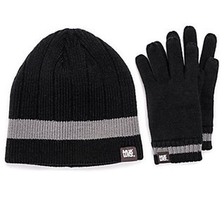 MUK LUKS Men's Beanie and Glove Set