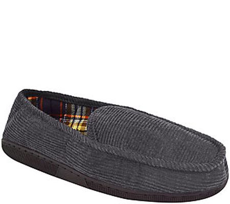 MUK LUKS Men's Corduroy Moccasin with Flannel L ining
