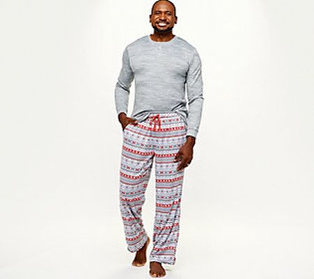 MUK LUKS Men's Regular Butter Knit Matching Pajama Set