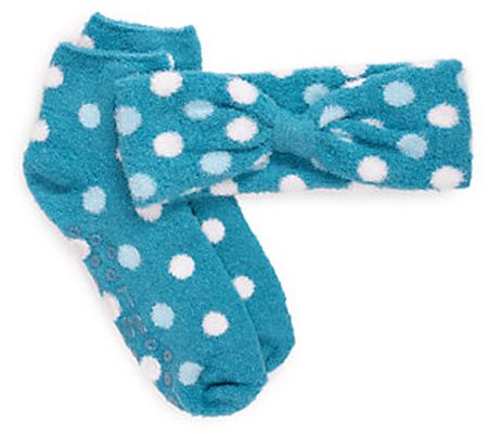 MUK LUKS Women's Aloe Infused Sock and Headband Set