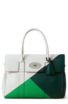 Mulberry Bayswater Colorblock Leather Satchel in Lawn/White/Mulberry
