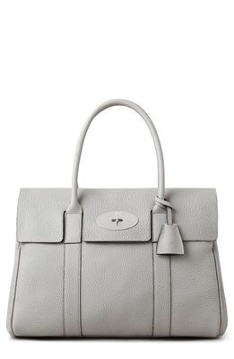 Mulberry Bayswater Leather Satchel in Pale Grey