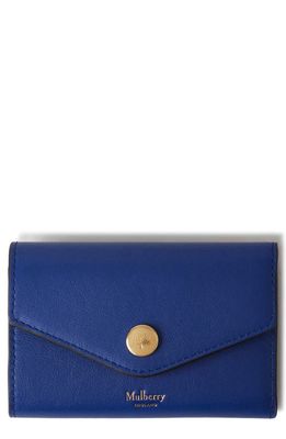 Mulberry Bifold Leather Card Case in Pigment Blue