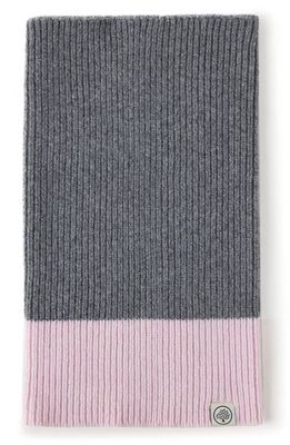 Mulberry Colorblock Wool & Cashmere Neck Gaiter in Grey-Pink