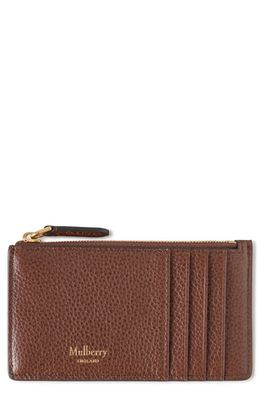 Mulberry Continental Zip Leather Card Holder in Oak