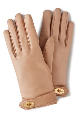 Mulberry Darley Leather Gloves in Maple