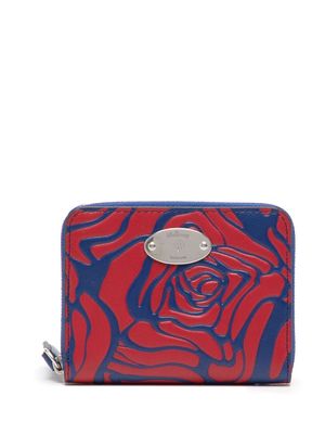 Mulberry embossed-flowers leather wallet - Red
