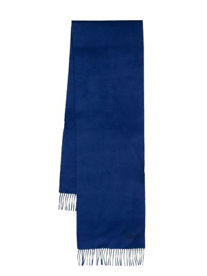 Mulberry embroidered-logo detail knit scarf - Blue