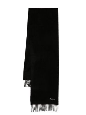 Mulberry fringed-edge cashmere scarf - Black