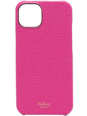 Mulberry grained leather iPhone 13 case - Pink