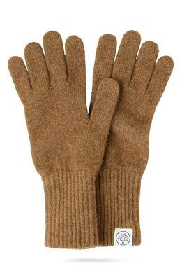 Mulberry Lambswool & Cashmere Knit Gloves in Teak