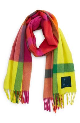 Mulberry Large Check Lambswool Scarf in Yellow
