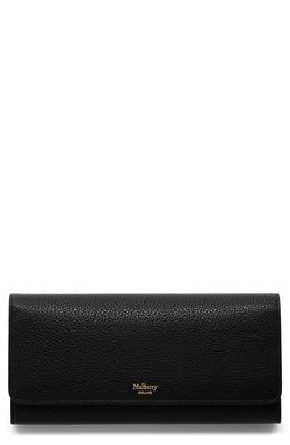 Mulberry Leather Continental Wallet in Black