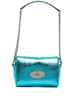 Mulberry Lily metallic-leather shoulder bag - Blue