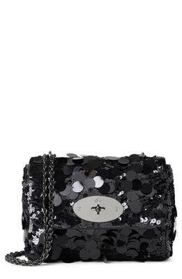 Mulberry Lily Sequin Satin Crossbody Bag in Black