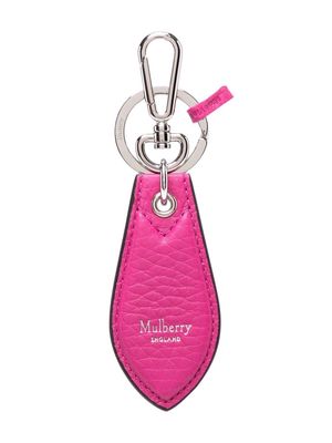 Mulberry logo-embossed teardrop keyring - Pink