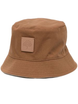 Mulberry logo-patch cotton bucket hat - Brown