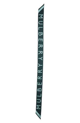 Mulberry Logo Skinny Scarf in Mulberry Green/Acrylic Green