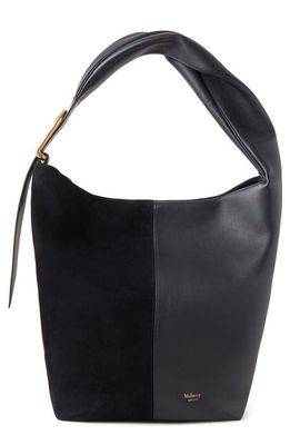Mulberry Retwist Leather & Suede Hobo Bag in Black