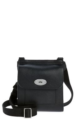 Mulberry Small Antony Leather Crossbody Bag in Black-Silver Toned