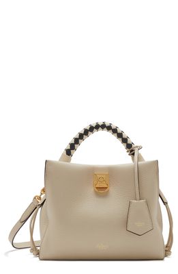 Mulberry Small Iris Leather Top Handle Bag in Chalk