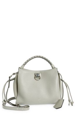 Mulberry Small Iris Leather Top Handle Bag in Pale Grey
