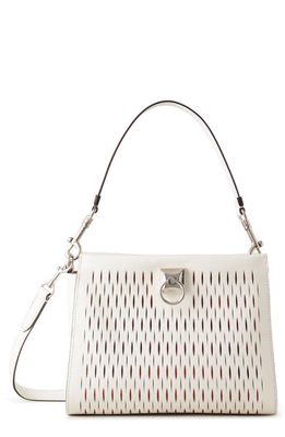 Mulberry Small Iris Leather Top Handle Bag in White-Rust