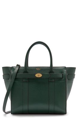 Mulberry Small Zipped Bayswater Leather Satchel in Mulberry Green