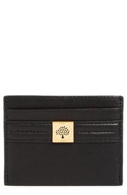 Mulberry Tree Logo Leather Card Case in Black