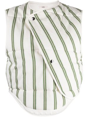 Muller Of Yoshiokubo asymmetric striped padded vest - White