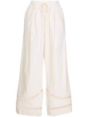 Muller Of Yoshiokubo cut-out cotton track pants - White